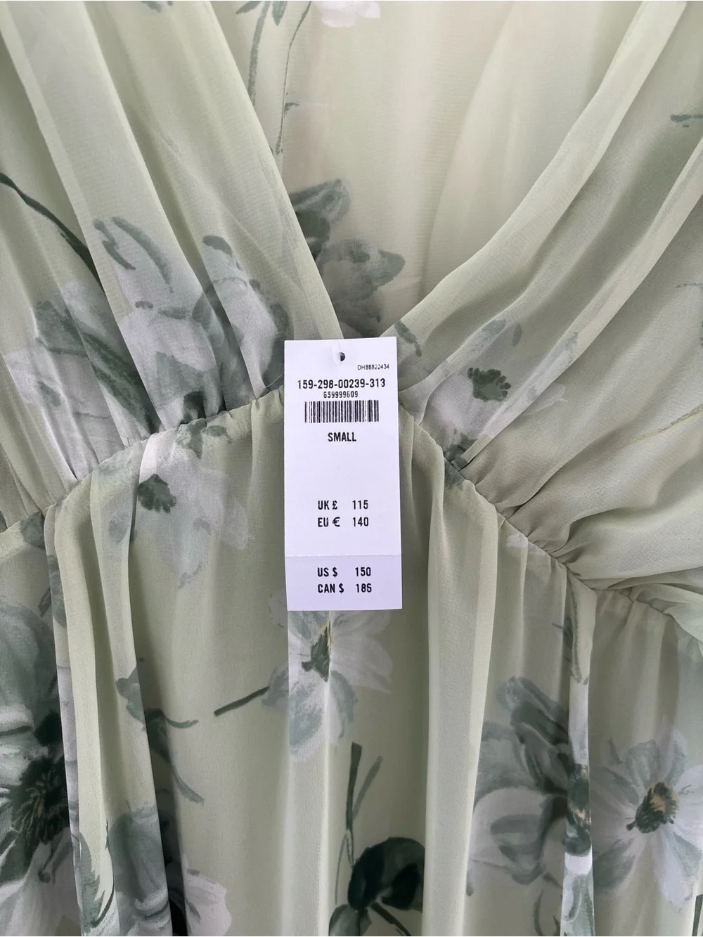NWT $150 Abercrombie & Fitch S Green Floral Maxi Dress